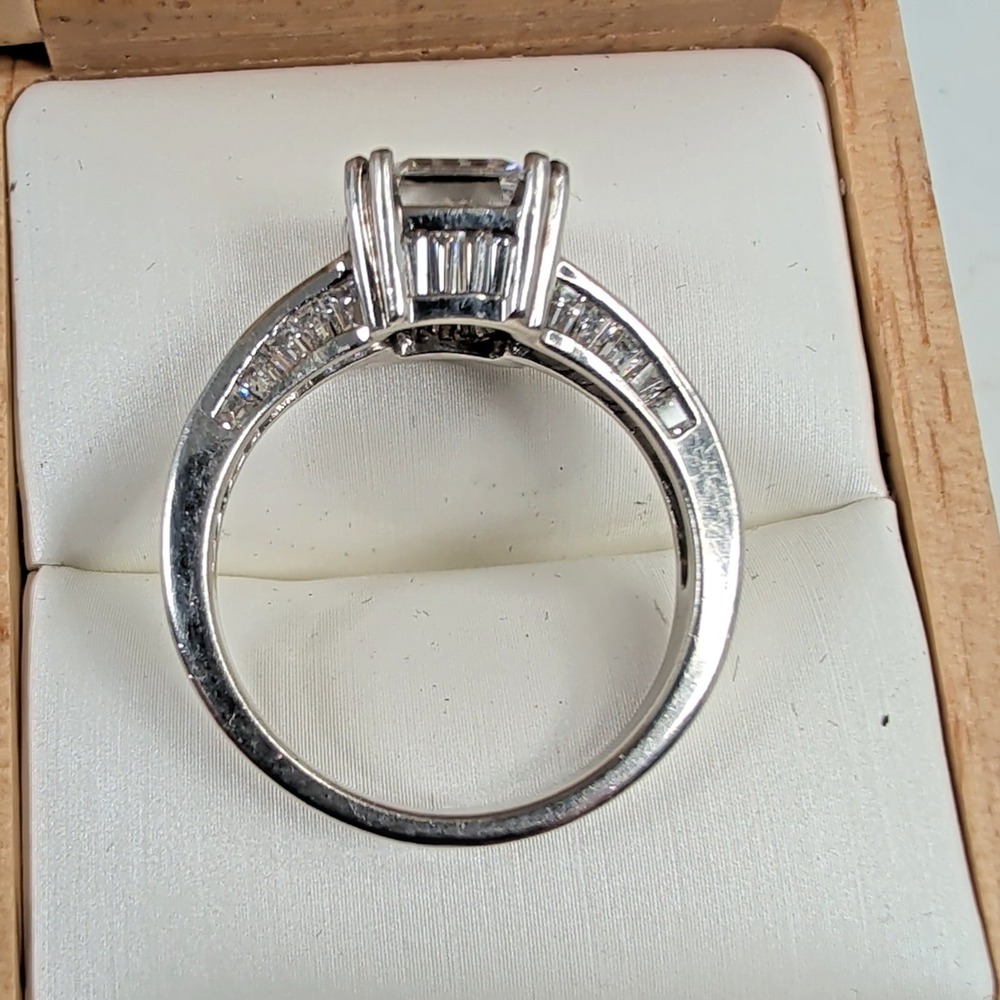925 Sterling Silver Radiant Cut CZ Engagement Fashion Ring Size 10.25 6.2g - Picture 3 of 12